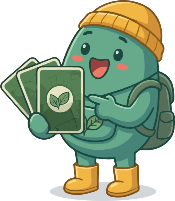 Tanken holding a fan of collectible cards