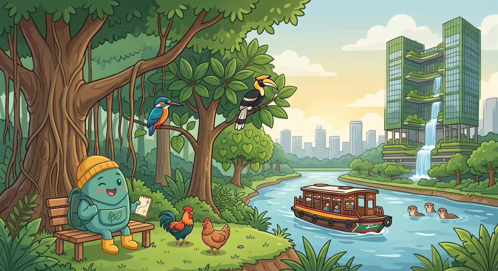 City in Nature — illustrated scene